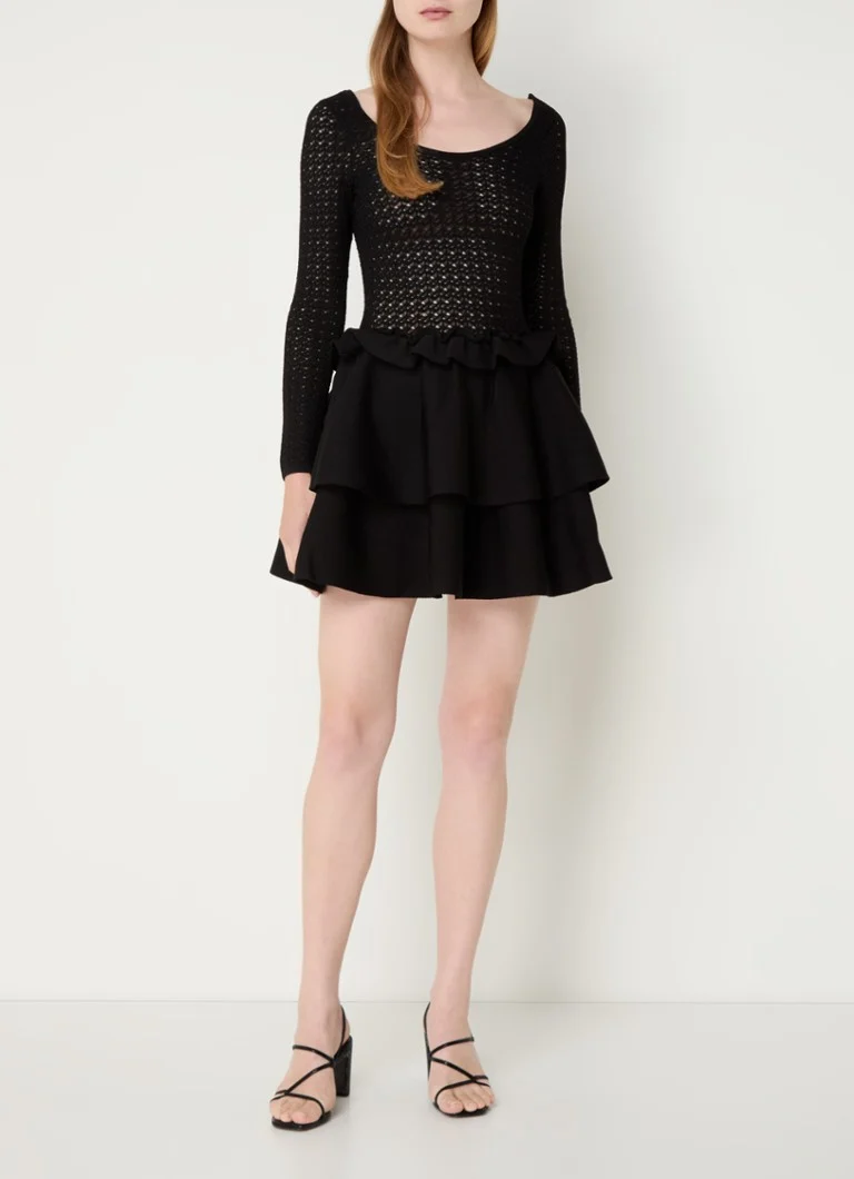 Robe courte Sandro à motif ajouré