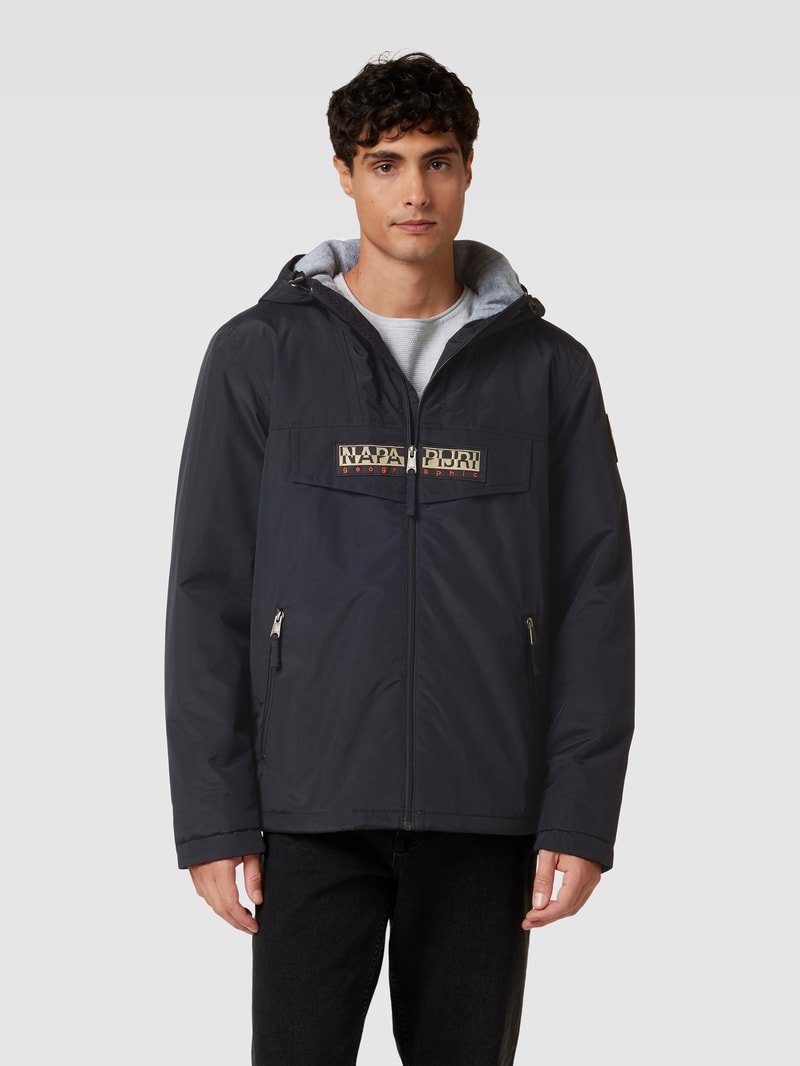 Jacke mit Label-Stitching Modell 'RAINFOREST' in schwarz