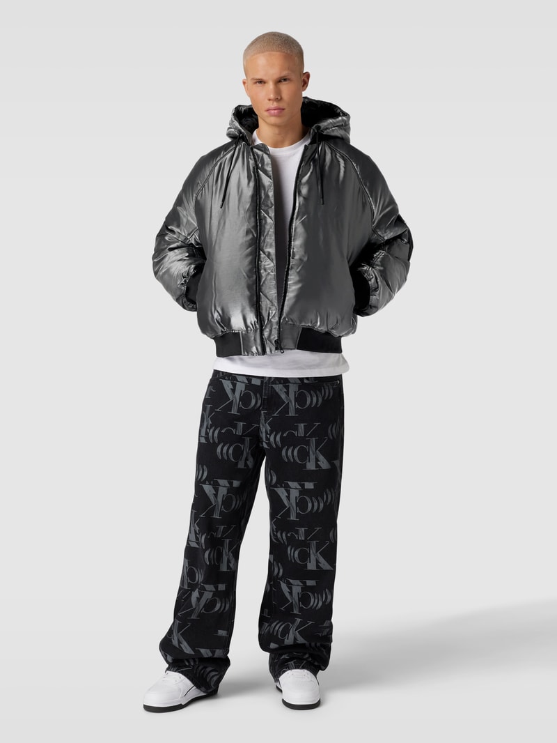 Jacke im schimmernden Design Modell 'LIQUID METAL' in mittelgrau