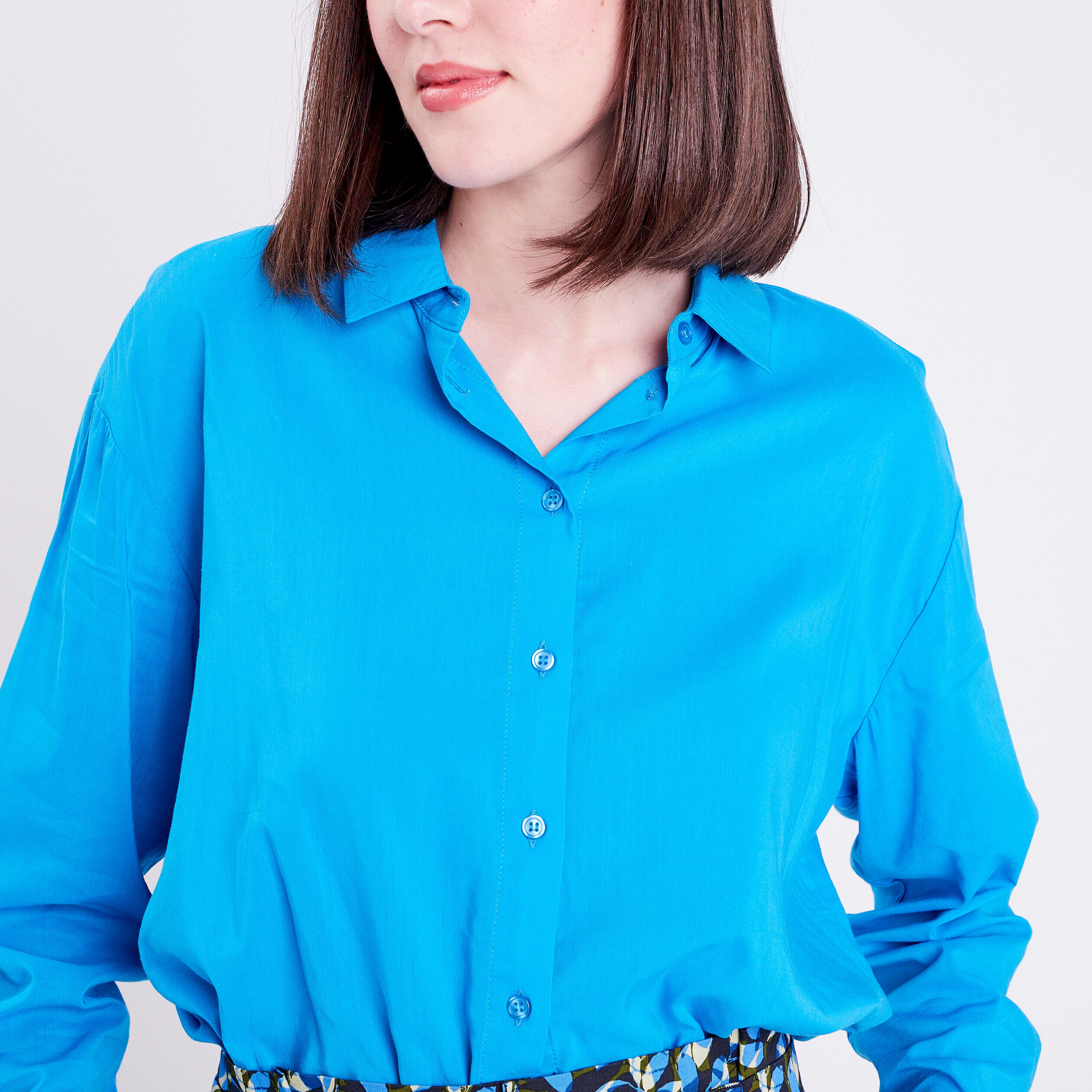 Chemise à manches longues bleu femme | Cache Cache