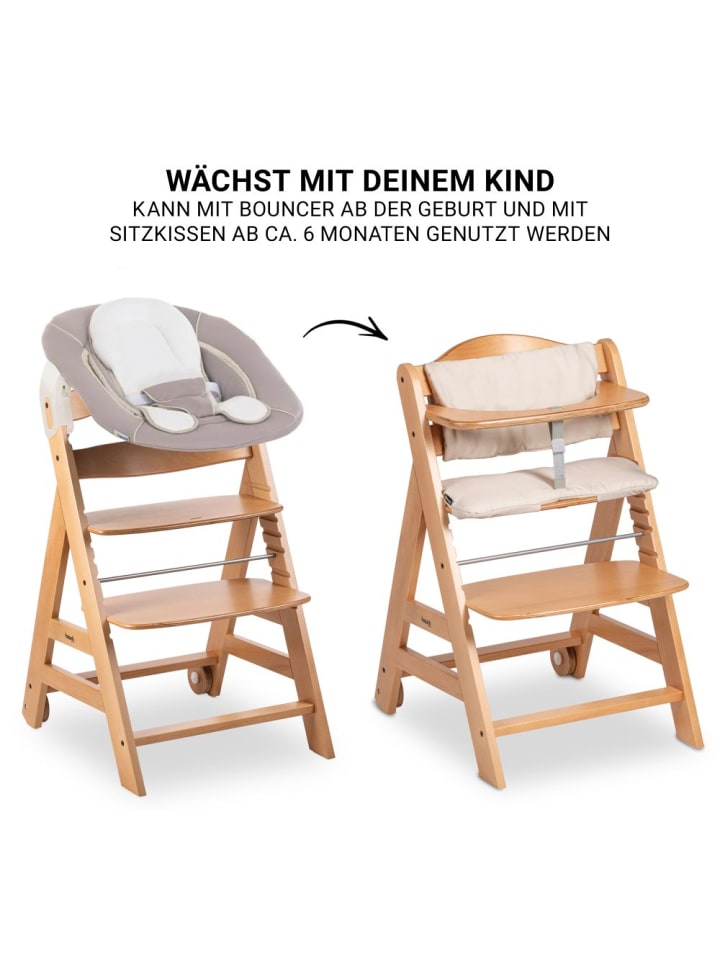 Hauck Beta Plus Natural 5-tlg. Newborn-Set - Hochstuhl   in beige,braun günstig kaufen onesize