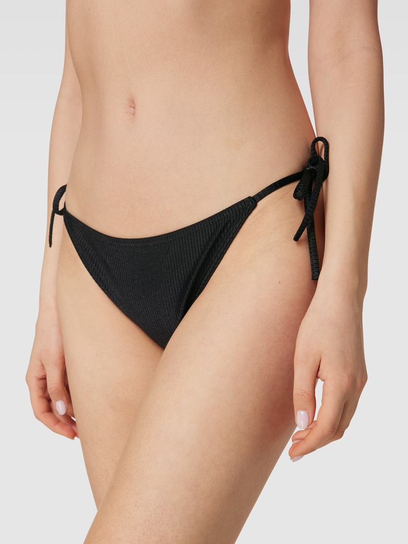 Bikini-Hose mit Schnürung in schwarz