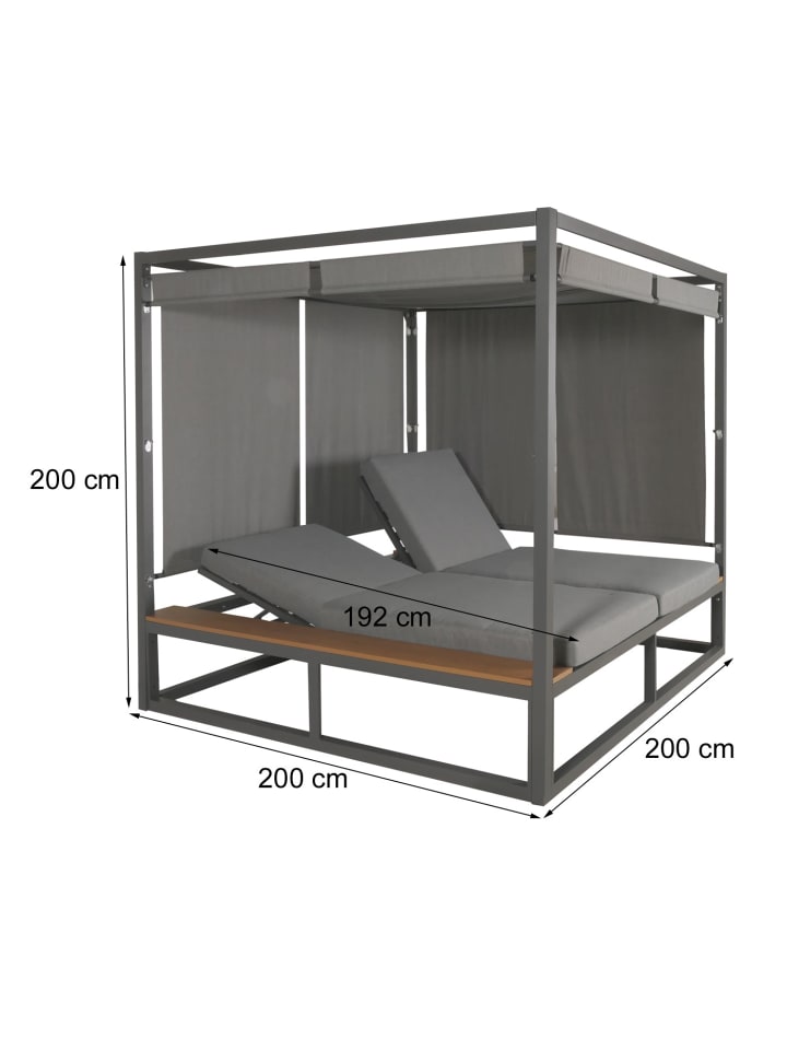 MCW Aluminium Lounge-Gartenliege M63, Dunkelgrau günstig kaufen onesize