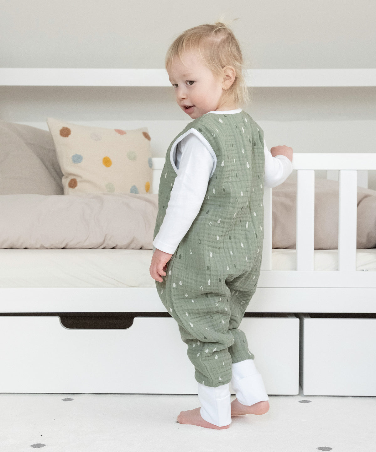 Musselin Sommerschlafsack mit Beinen