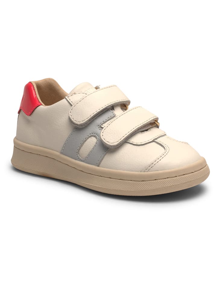 bisgaard Leder-Sneakers in Creme/ Rot/ Grau günstig kaufen