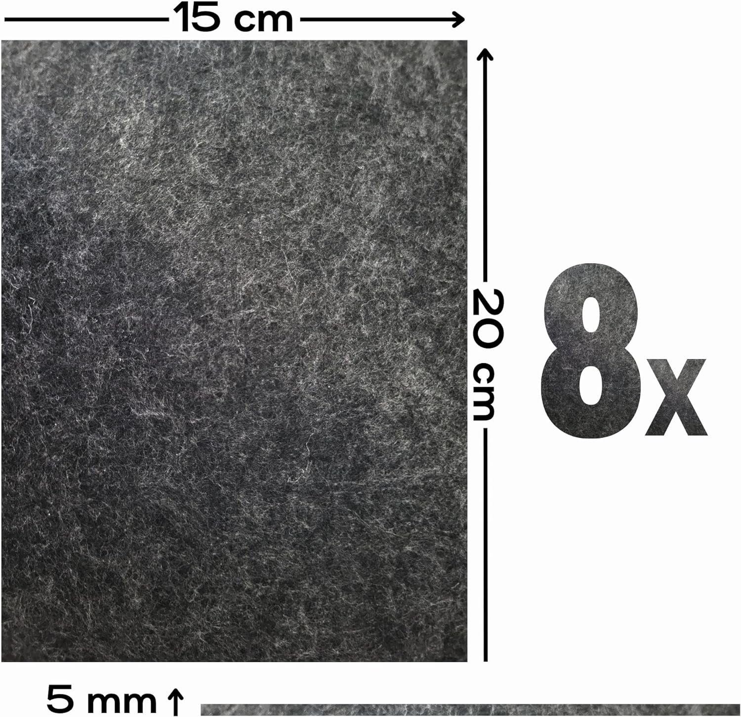ToCi Filzgleiter Filzgleiter 8er Set Schwarz 200x150mm anpassbar für Möbel Bodenschutz