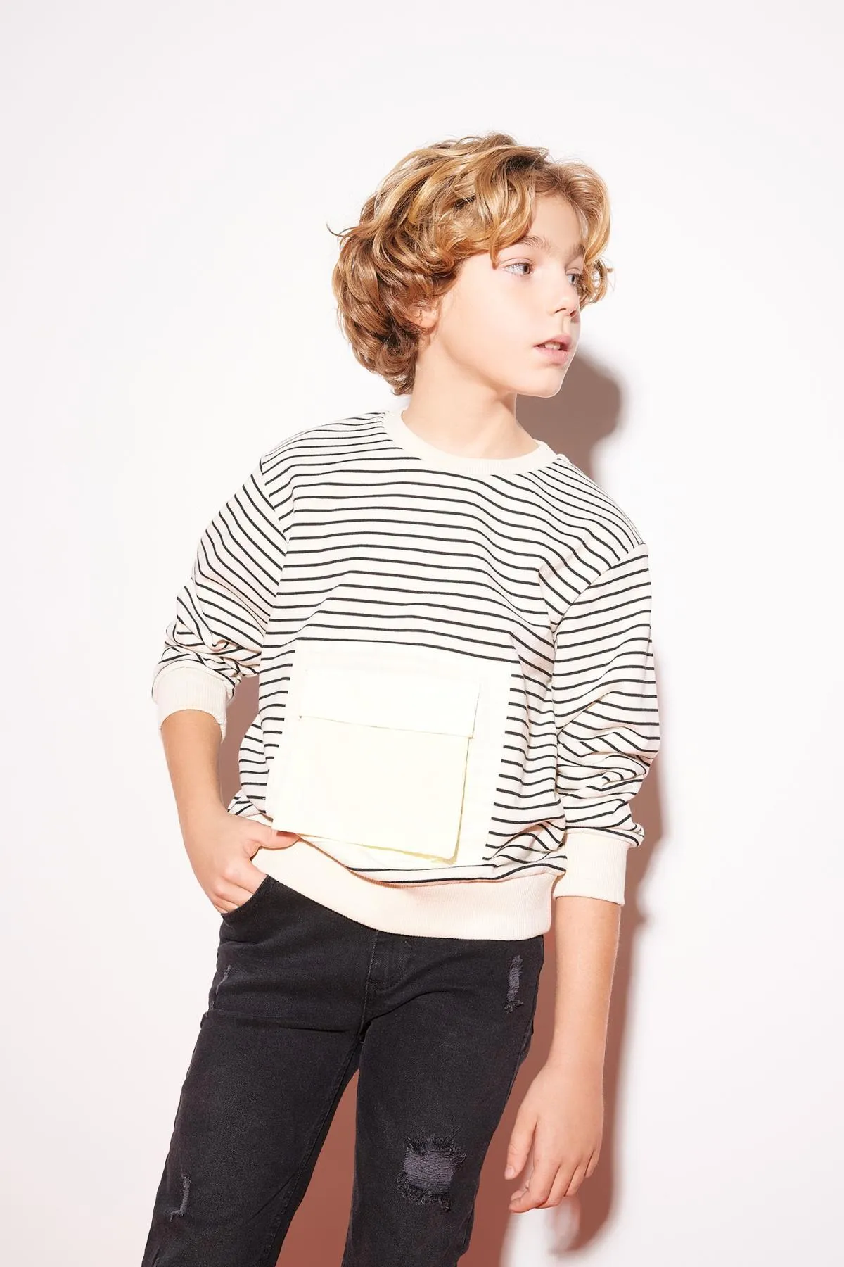 DeFacto  Gestreiftes Rundhals-Sweatshirt für Jungen