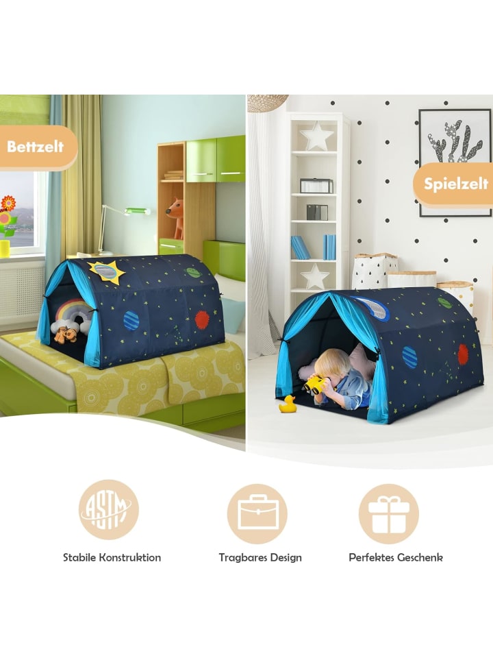 COSTWAY Prinzess Spielhaus in Blau günstig kaufen 102 cm