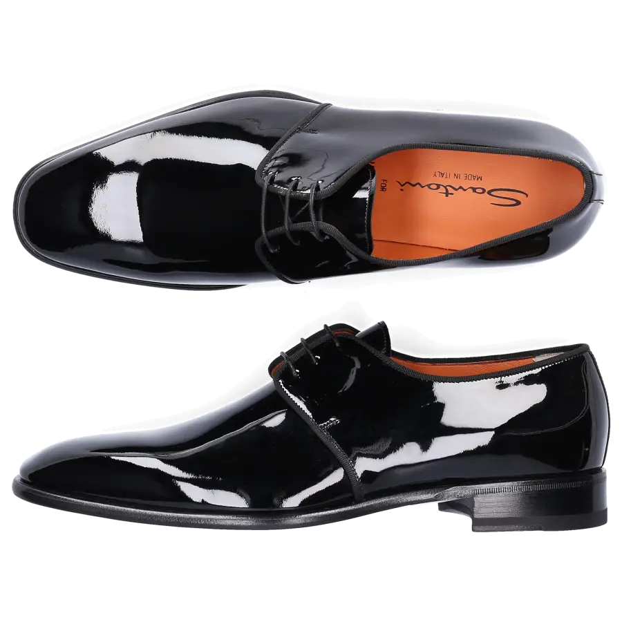 Santoni - Businessschuhe Derby 14667 Lackleder - schwarz