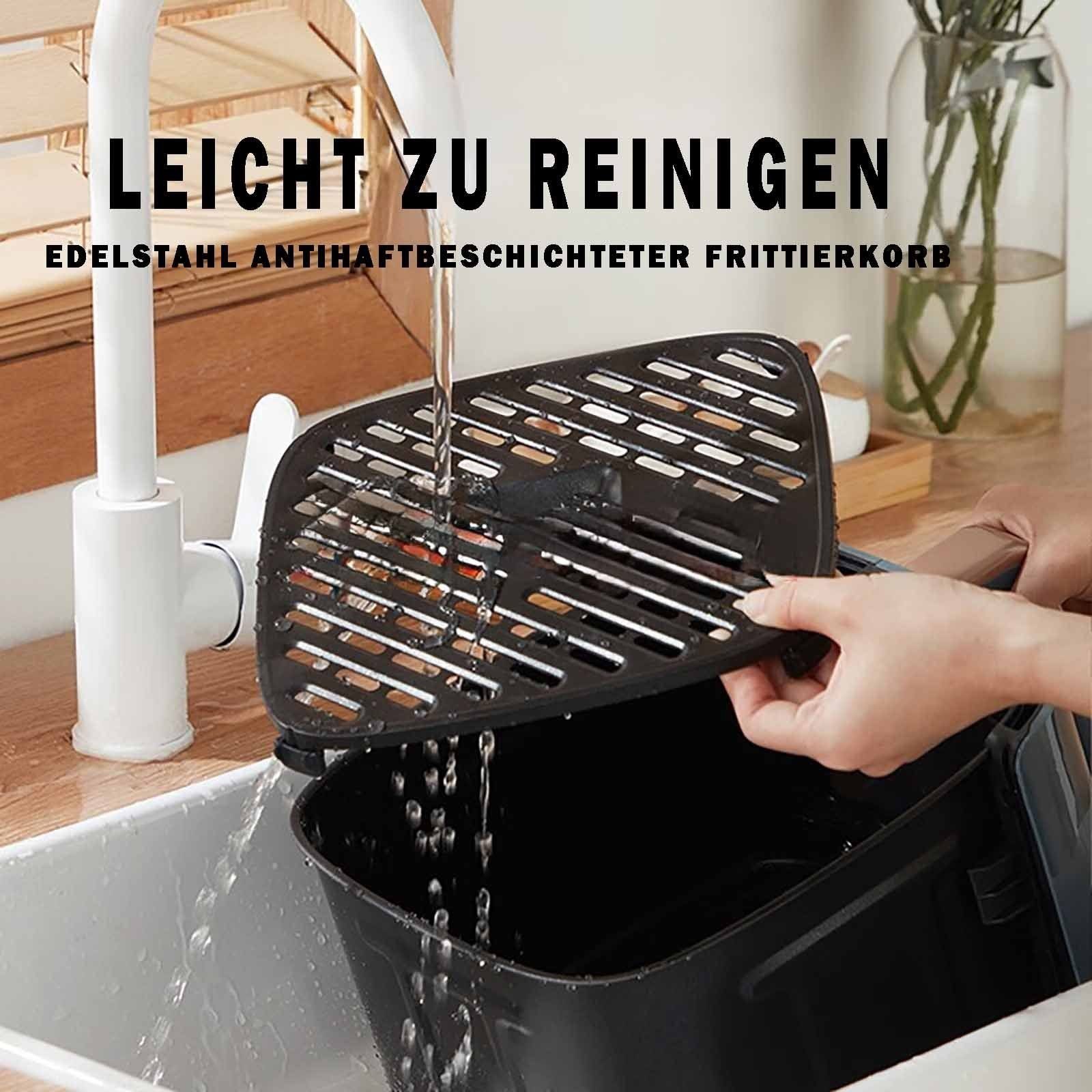TAB Heißluftfritteuse 7,5L XXL Air fryer, Ohne Öl Heizluft Fritteuse LED Touchscreen, 1700,00 W, Einstellbare Temperaturregelung, Sichtbares Sichtfenster