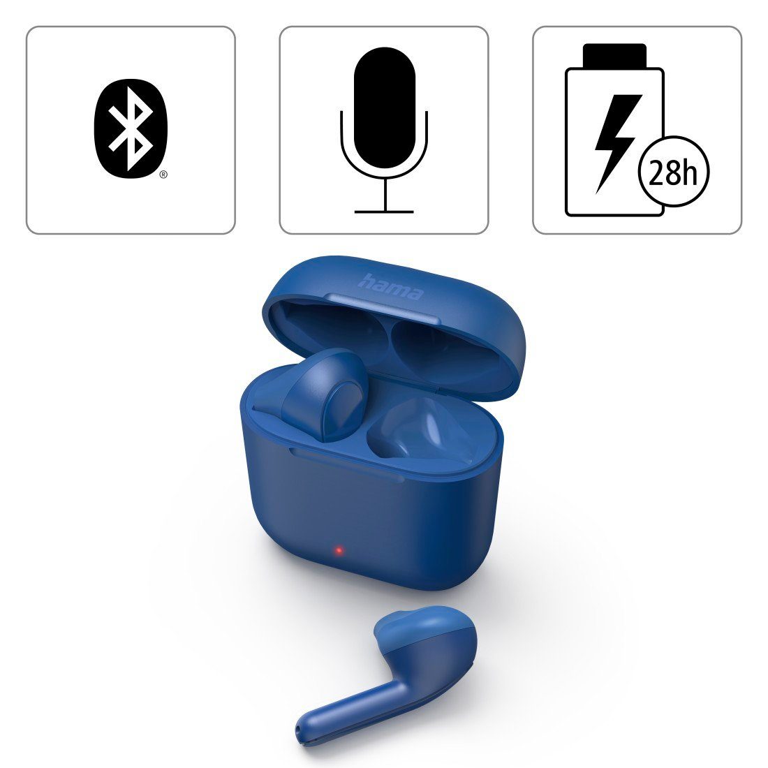Hama Bluetooth® Kopfhörer True Wireless, Earbuds, Autopairing, Apple Siri Bluetooth-Kopfhörer (Freisprechfunktion, Sprachsteuerung, Google Assistant, Siri, A2DP Bluetooth, AVRCP Bluetooth, HFP, HSP, PBAP, SPP, Google Assistant, Berührungssteuerung, i