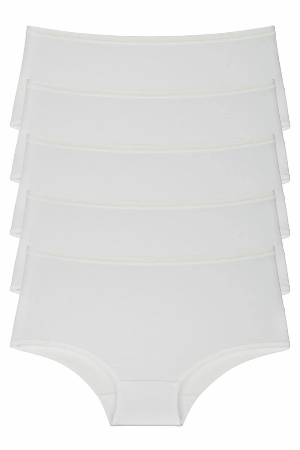 Nicoletta  Damenhöschen, 5er-Pack, hohe Taille, Weiß