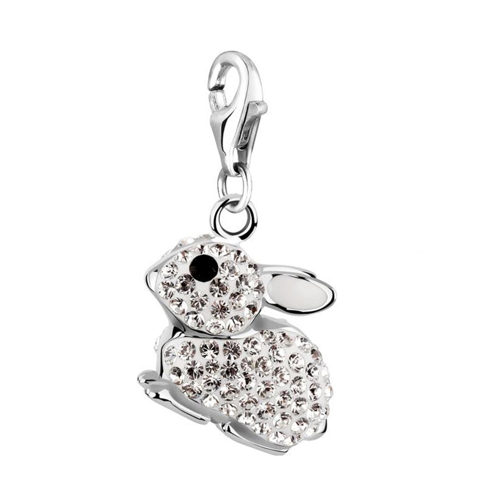 Nenalina Nenalina Amulette Anhänger Hase Kristalle 925 Silber Pendentif