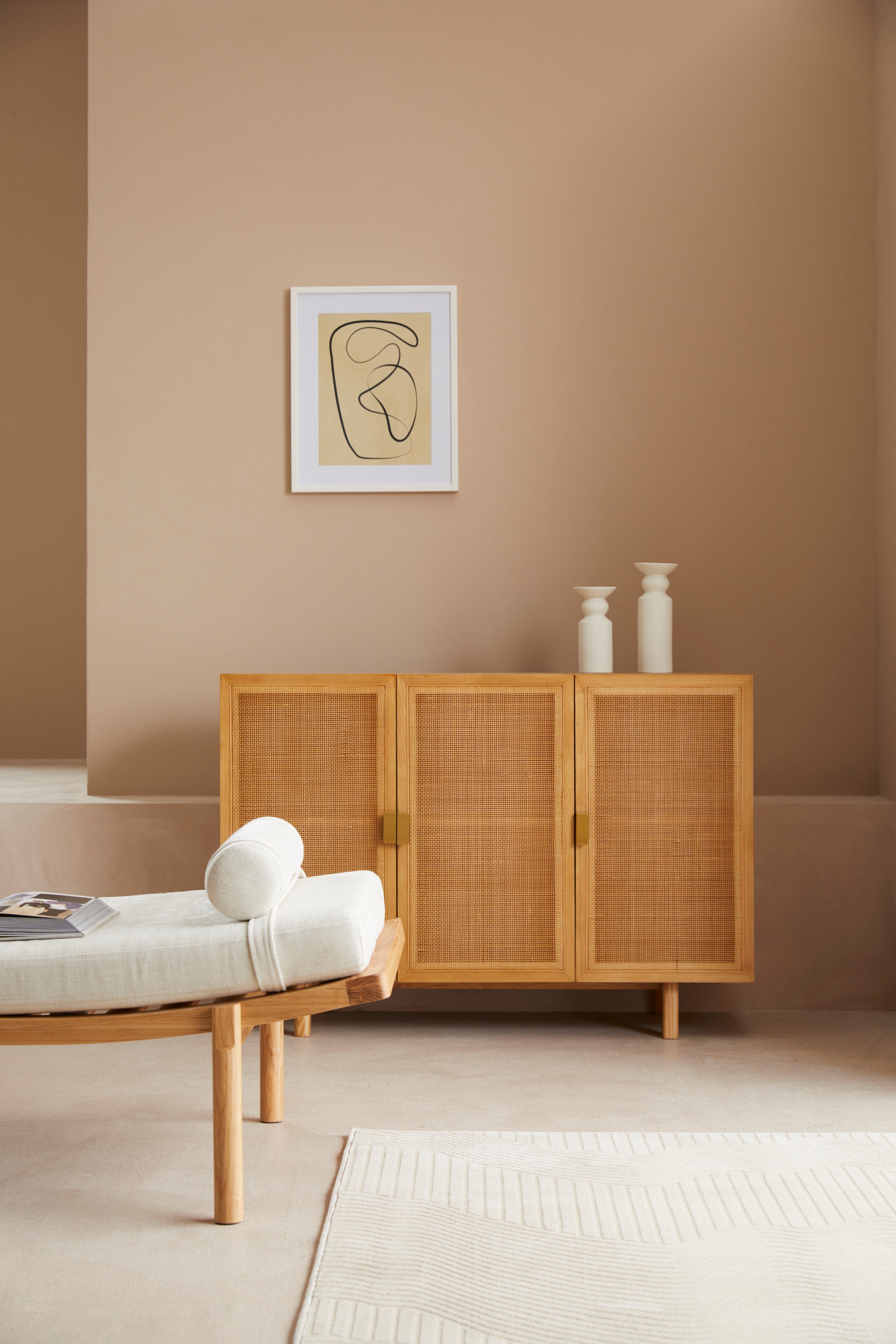 LeGer Home by Lena Gercke Sideboard Lina, Mit Rattan Einsatz, 4 Innenfächer, teilmassiv