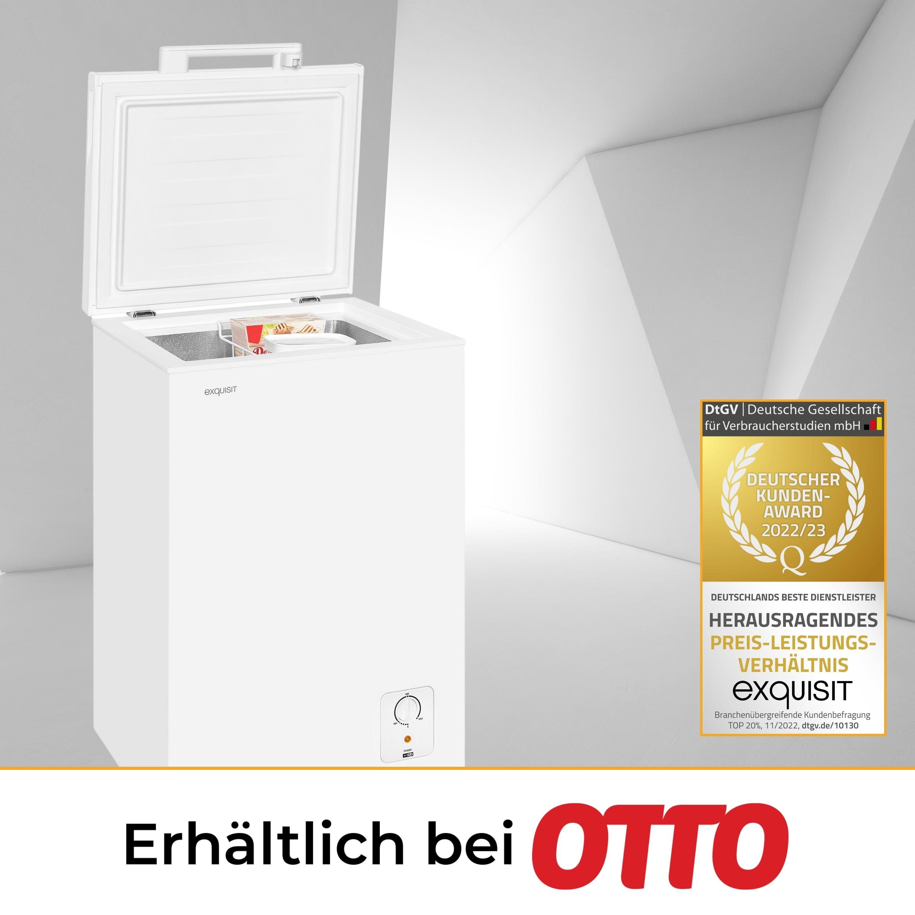 exquisit Gefriertruhe GT5100-010E, 54.6 cm breit, 95 l, praktisch und kompakt und doch genug Platz für Ihre Tiefkühlkost