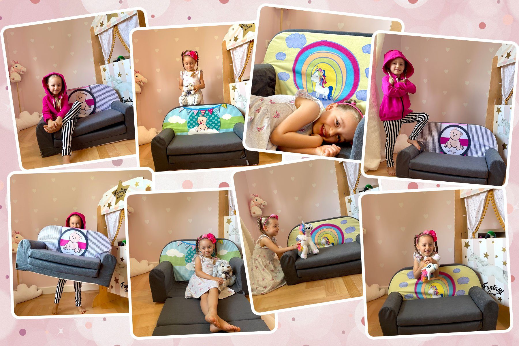 FORTISLINE Kindersofa Kindersofa MINI Kindercouch W455 Plüsch