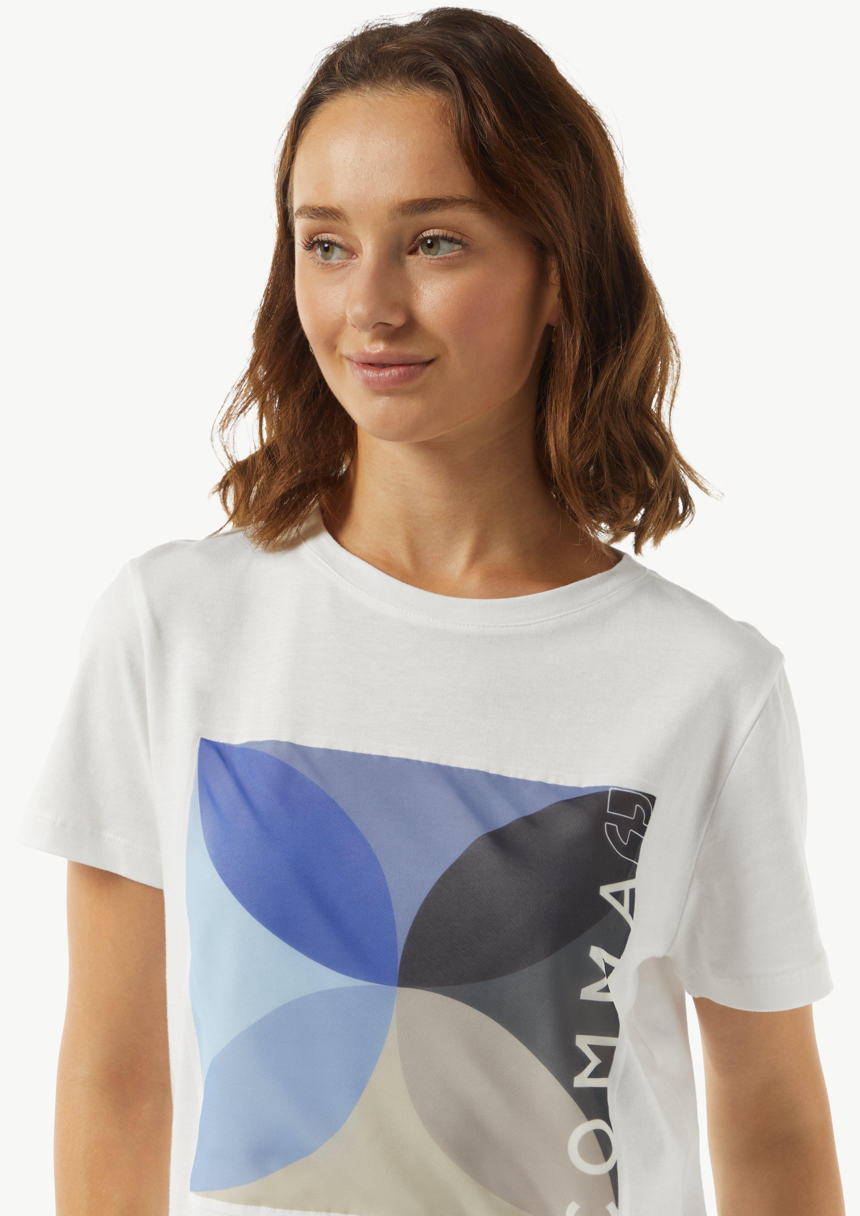 Modisches T-Shirt mit Frontprint - weiß