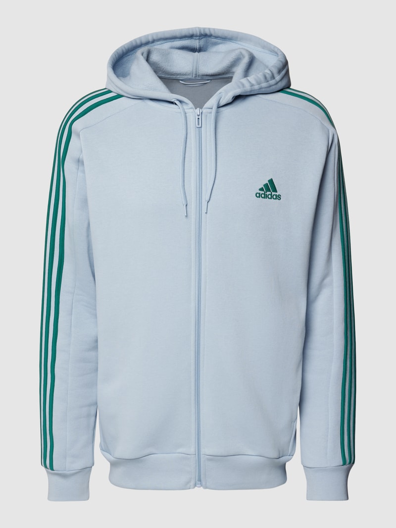 Sweatjacke mit Galonstreifen in hellblau