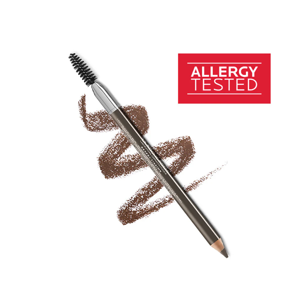 Lápiz de cejas Toleriane resistente al agua con efecto natural, elaborado con ceras y aceites vegetales - Lápiz de cejas