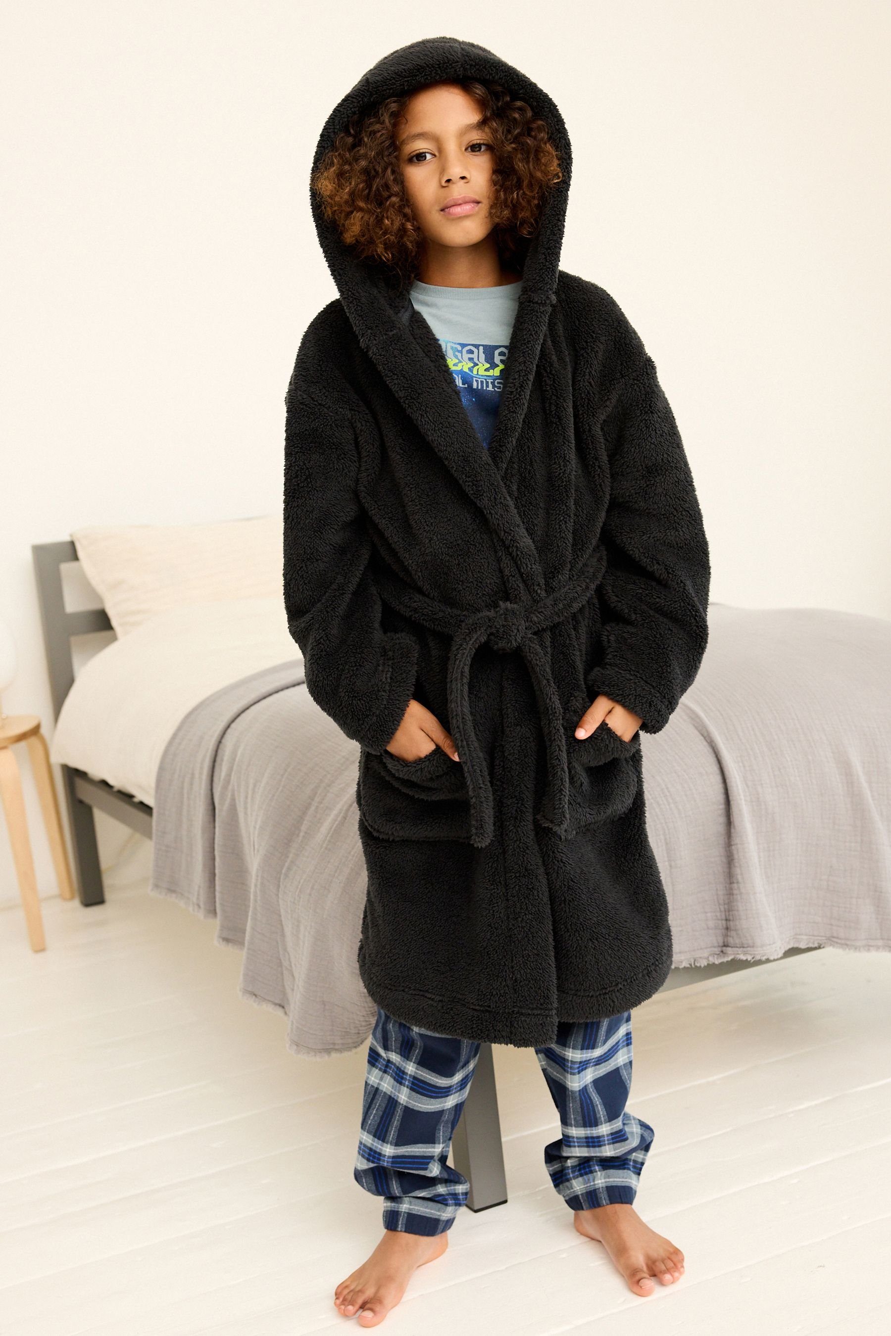 Next Kinderbademantel Bademantel aus Fleece, Polyester (recycelt)