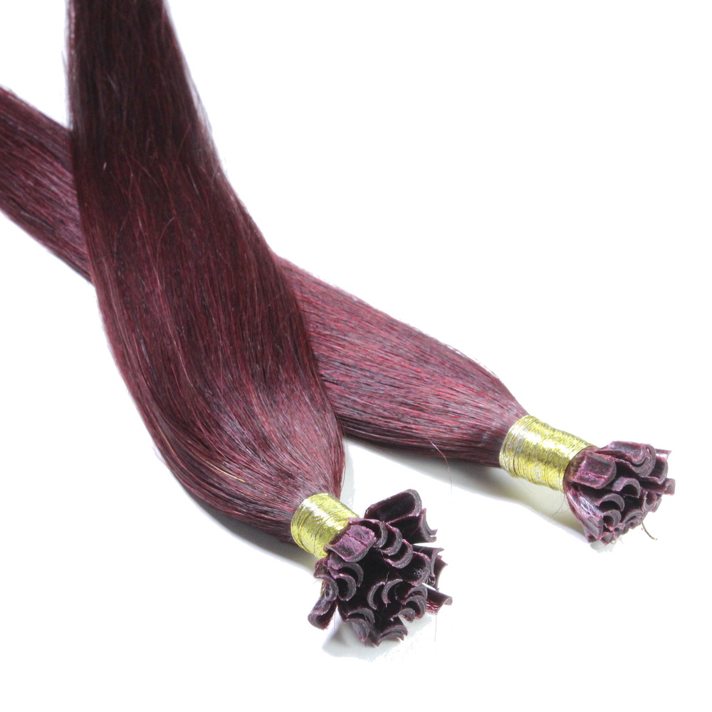hair2heart Extensions à chaud bonding cheveux naturels #99j Bourgogne 0.5g extensions