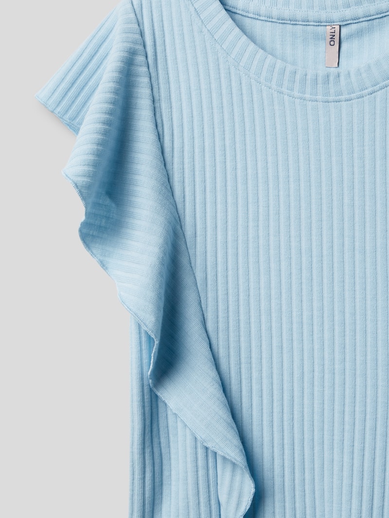 T-Shirt mit Volantärmel Modell 'KOGNELLA' in bleu