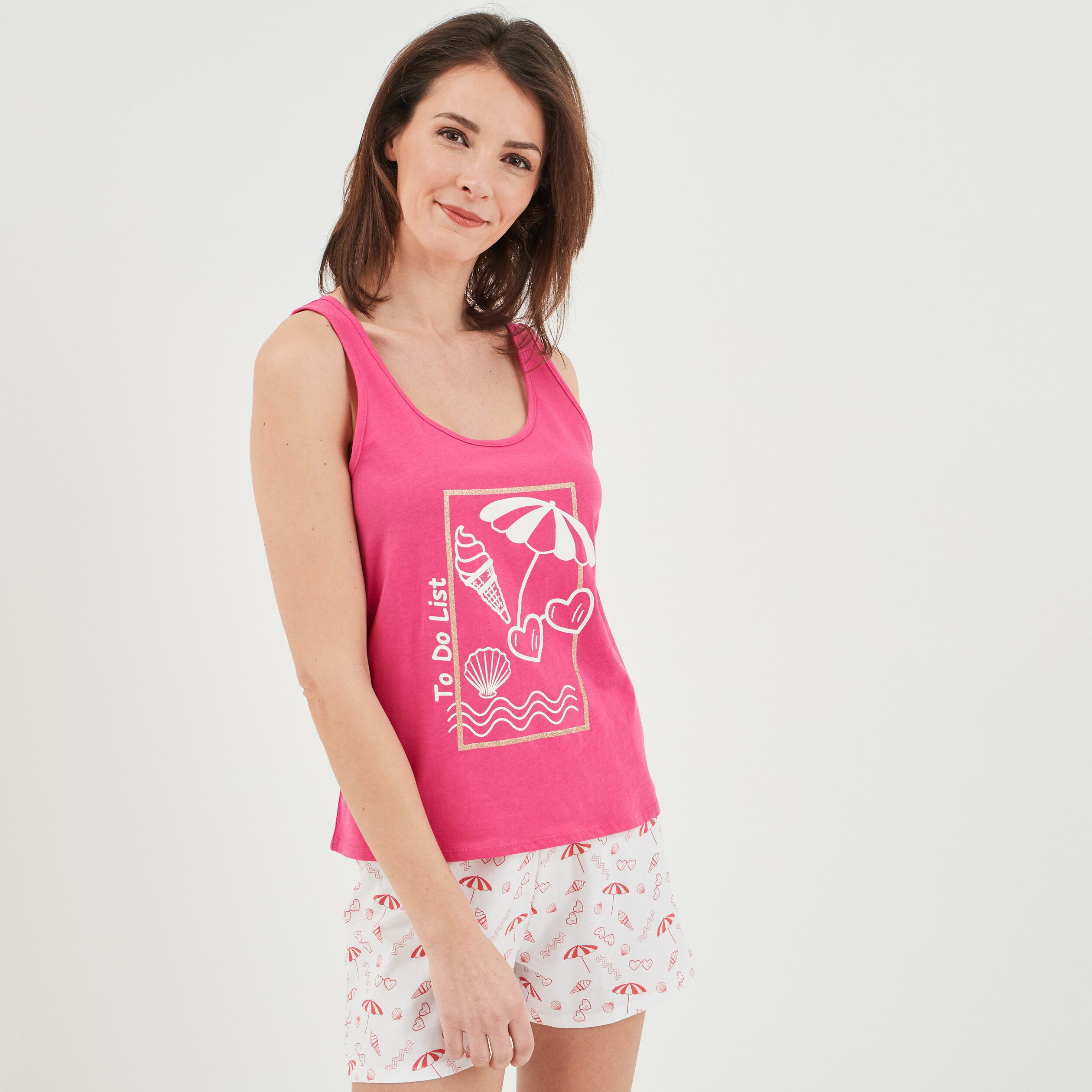Ensemble pyjama 2 pièces ecru femme | La Halle