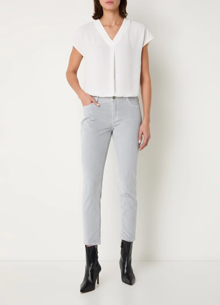 Džínsy OPUS Evita slim fit so stredne dlhým pásom a bočnými vreckami