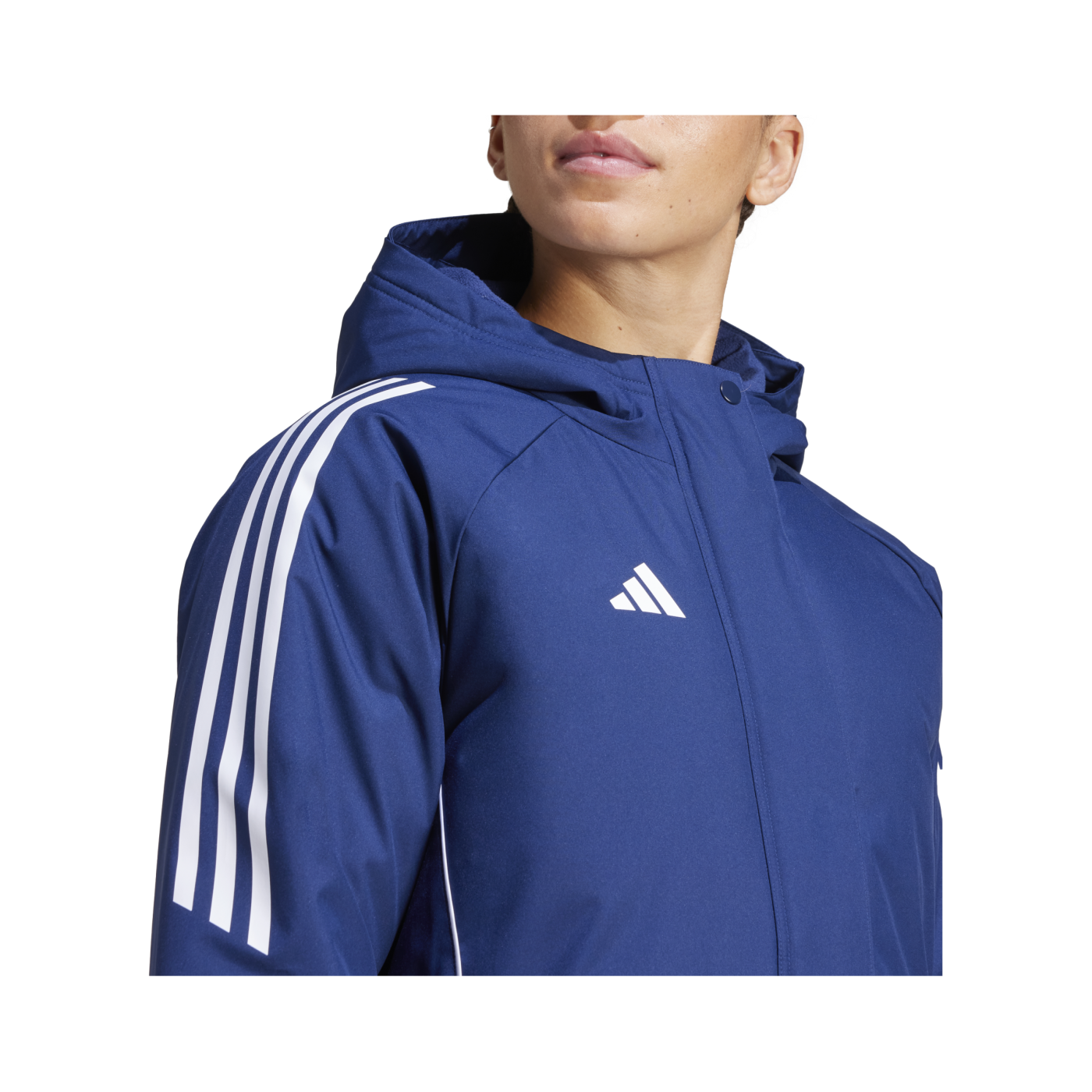 adidas Tiro 24 Kapuzenjacke Damen Blau Weiss