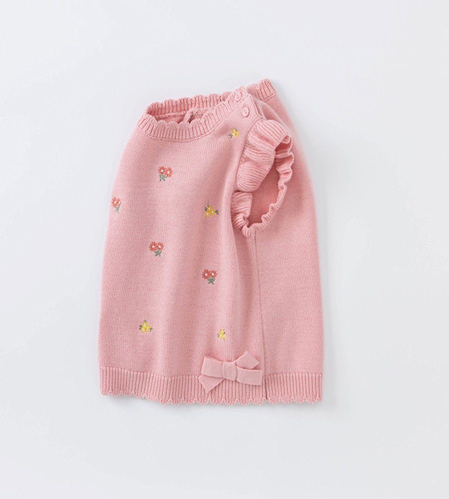 Dave & Bella Germany Strickweste Strickweste mit Blümchen pink