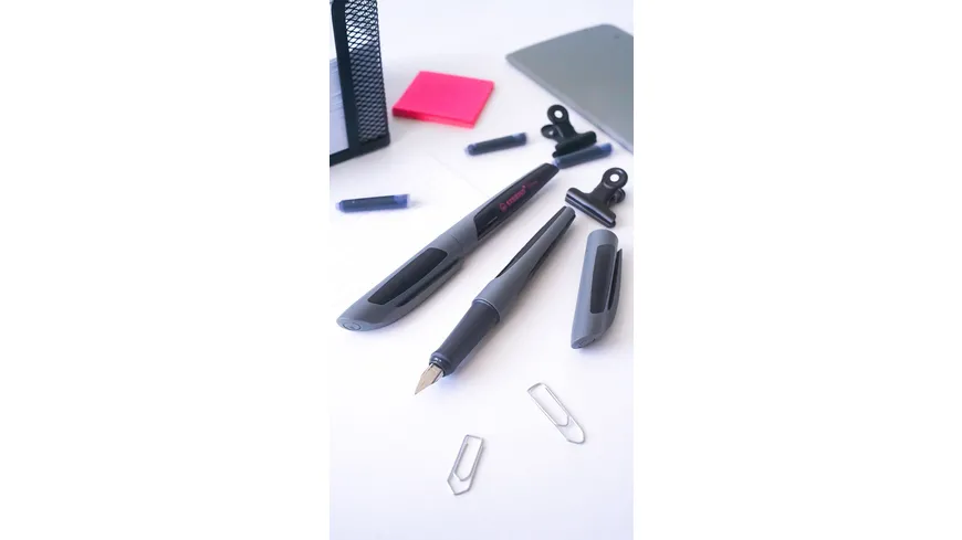 STABILO® Füller - STABILO Flow ACTIVE in anthrazit - Einzelstift - inklusive Patrone anthrazit
