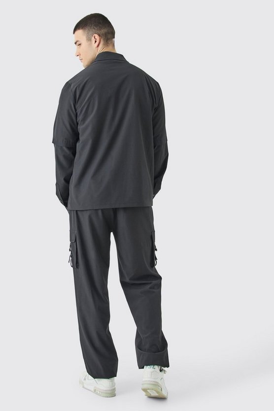 Tall Stretch Utility-Cargohose mit elastischem Bund