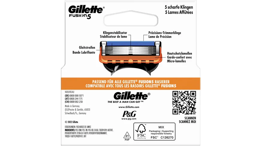 Gillette Fusion 5 System Rasierklingen