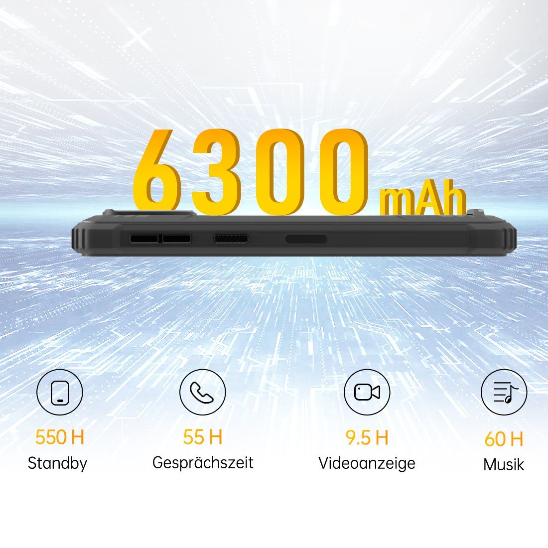 OUKITEL WP 20 pro, [Außentelefon], 6300 mAh, 4GB RAM+64GB ROM Smartphone (5,93 Zoll, 64 GB Speicherplatz, 20 MP MP Kamera, wasserdicht, staubdicht, sturzsicher, 20MP Samsung Hauptkamera)