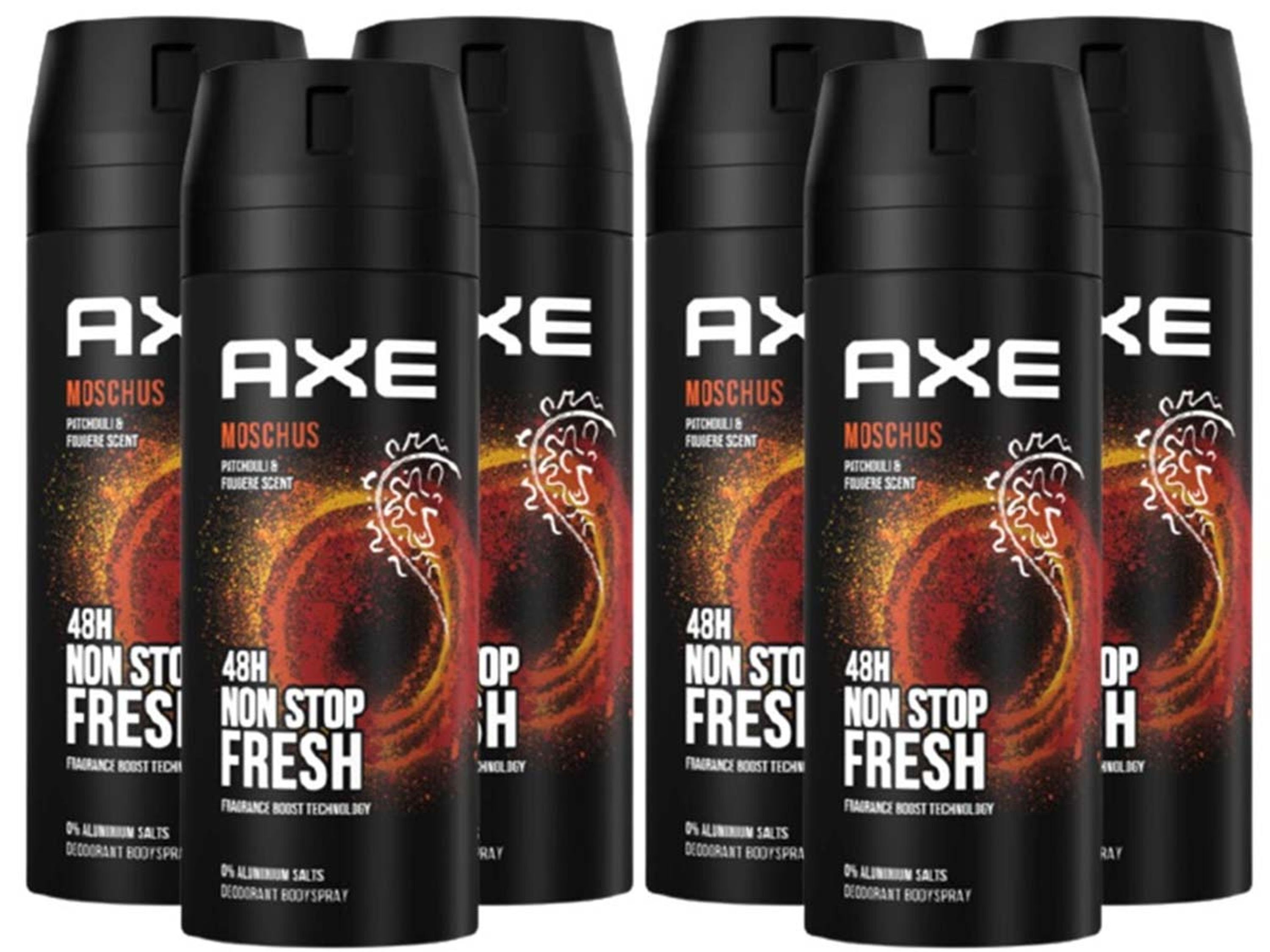 axe Deo-Set Bodyspray Moschus Deo 6x 150ml Deospray Deodorant ohne Aluminium