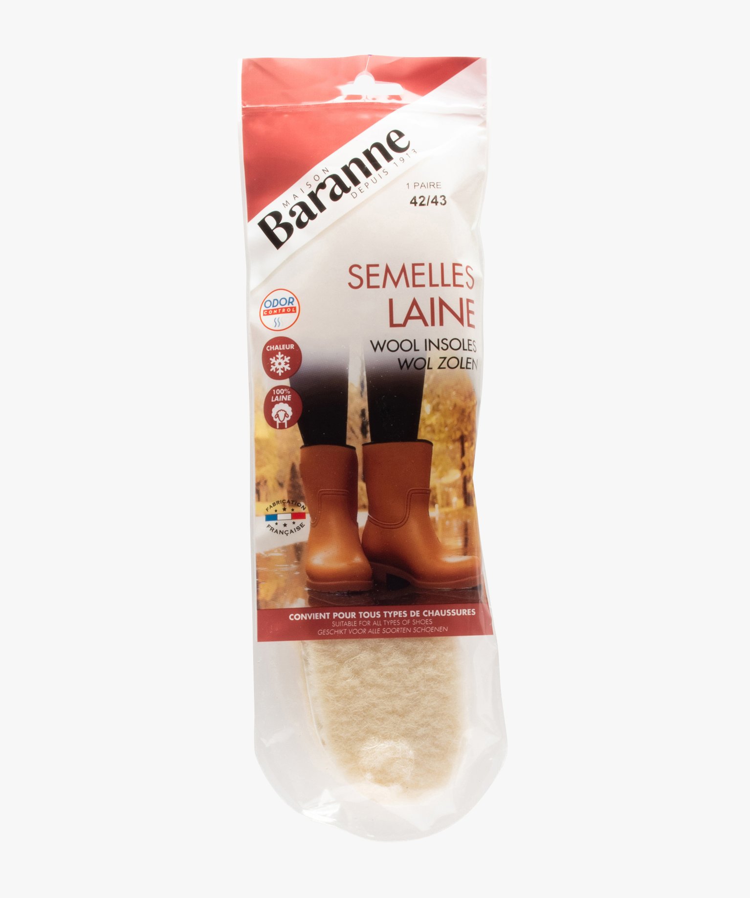 Semelles en laine épaisses et moelleuses - Baranne blanc | GEMO