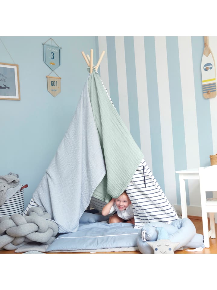 nordic coast company  Babydecke 4 in 1 groß in Mint - 90 x 120 cm  günstig kaufen 90 x 120 cm