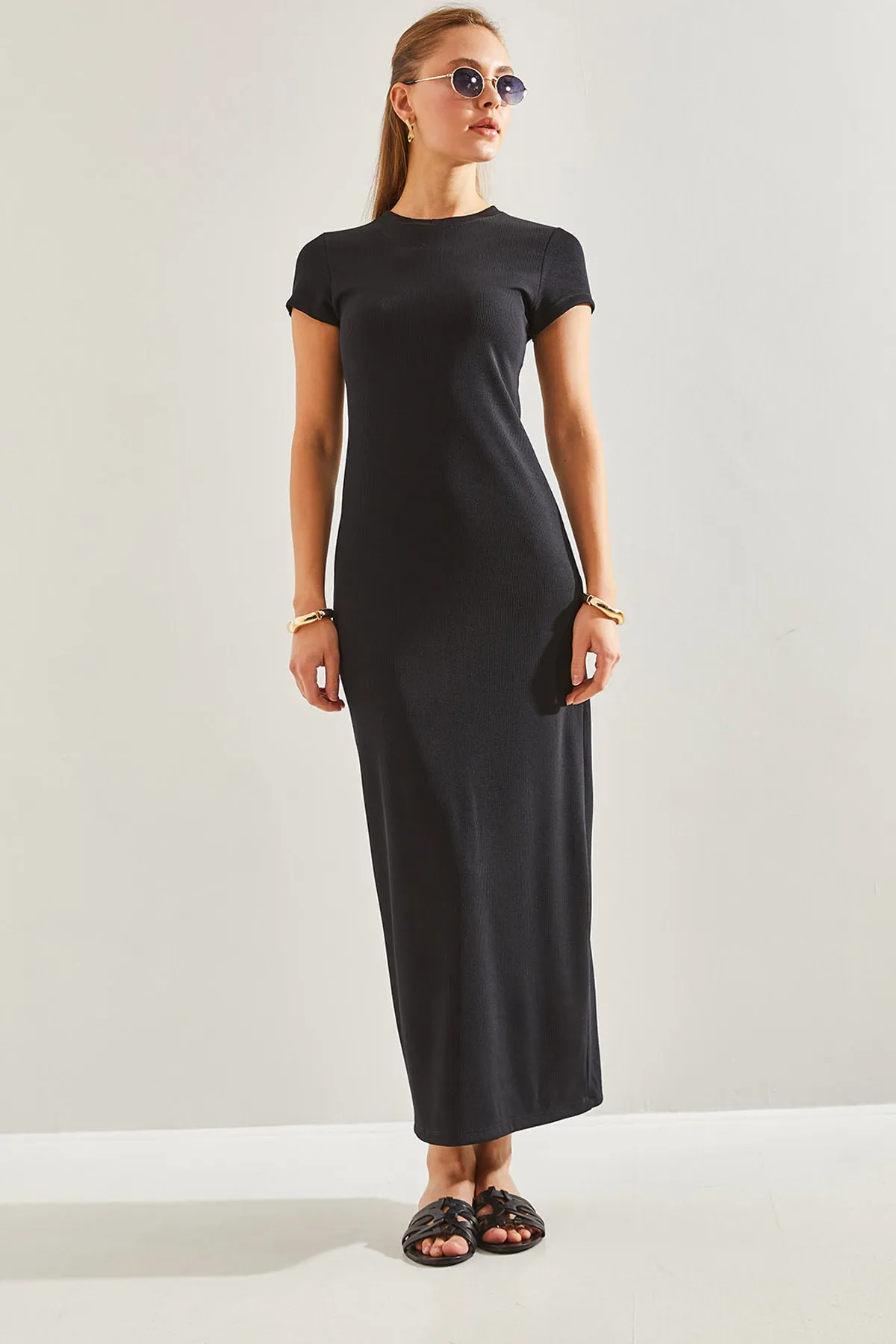 Bianco Lucci  Damen Basic Kurzarmkleid