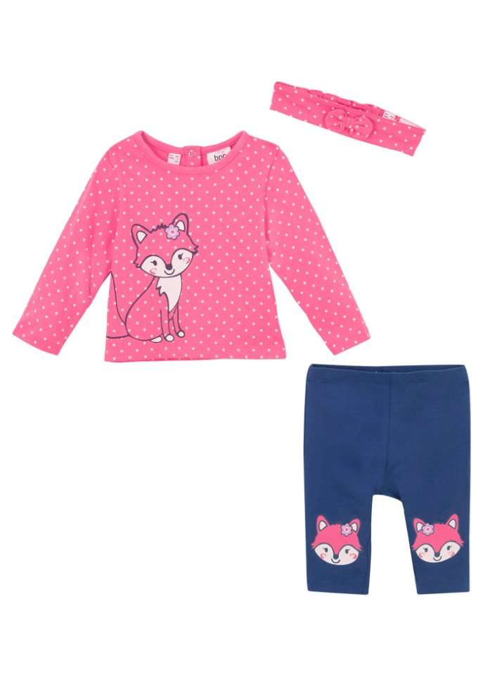 Baby Shirt + Leggings + Haarband(3-tlg.) Bio-Baumwolle
