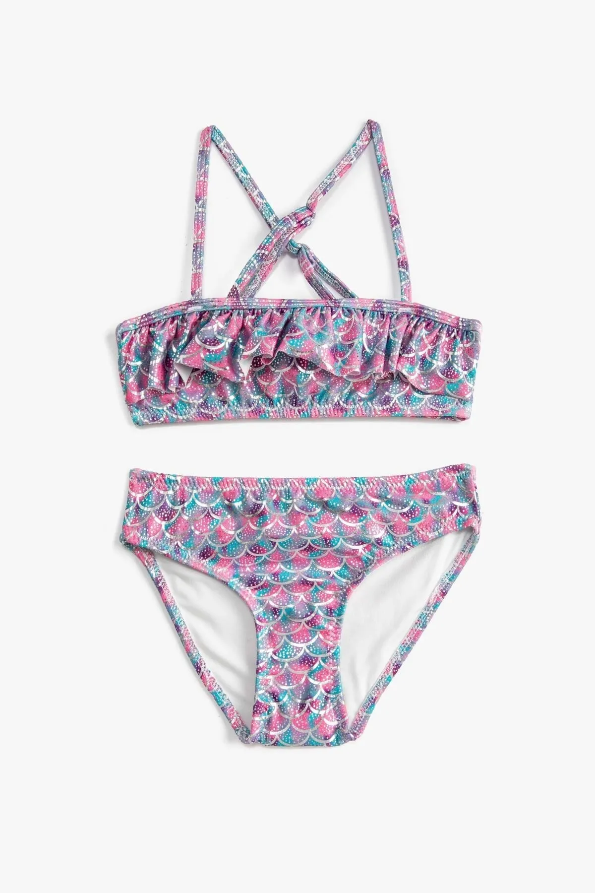 Koton  Hellblau gemustertes Mädchen-Bikini-Set 3SKG00002BM