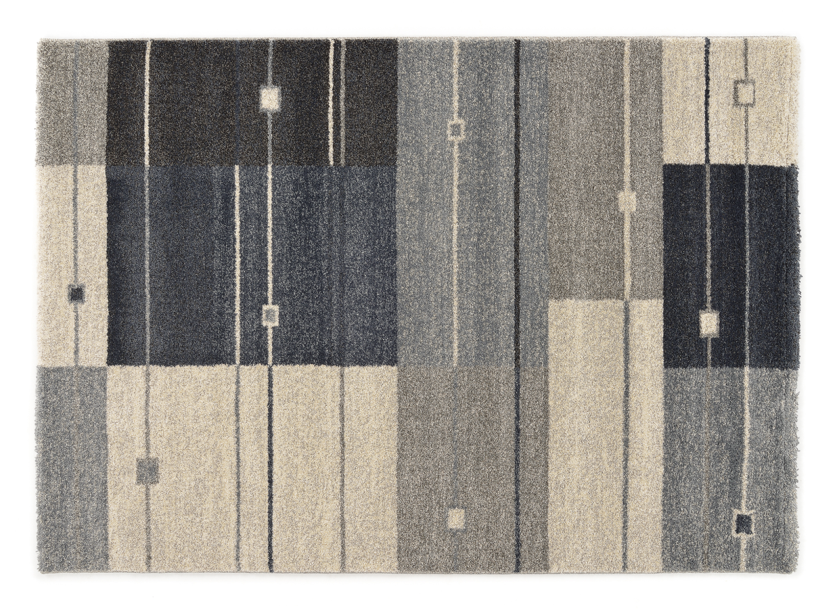 Webteppich Diagramm Grau-Blau 80 x 150 cm