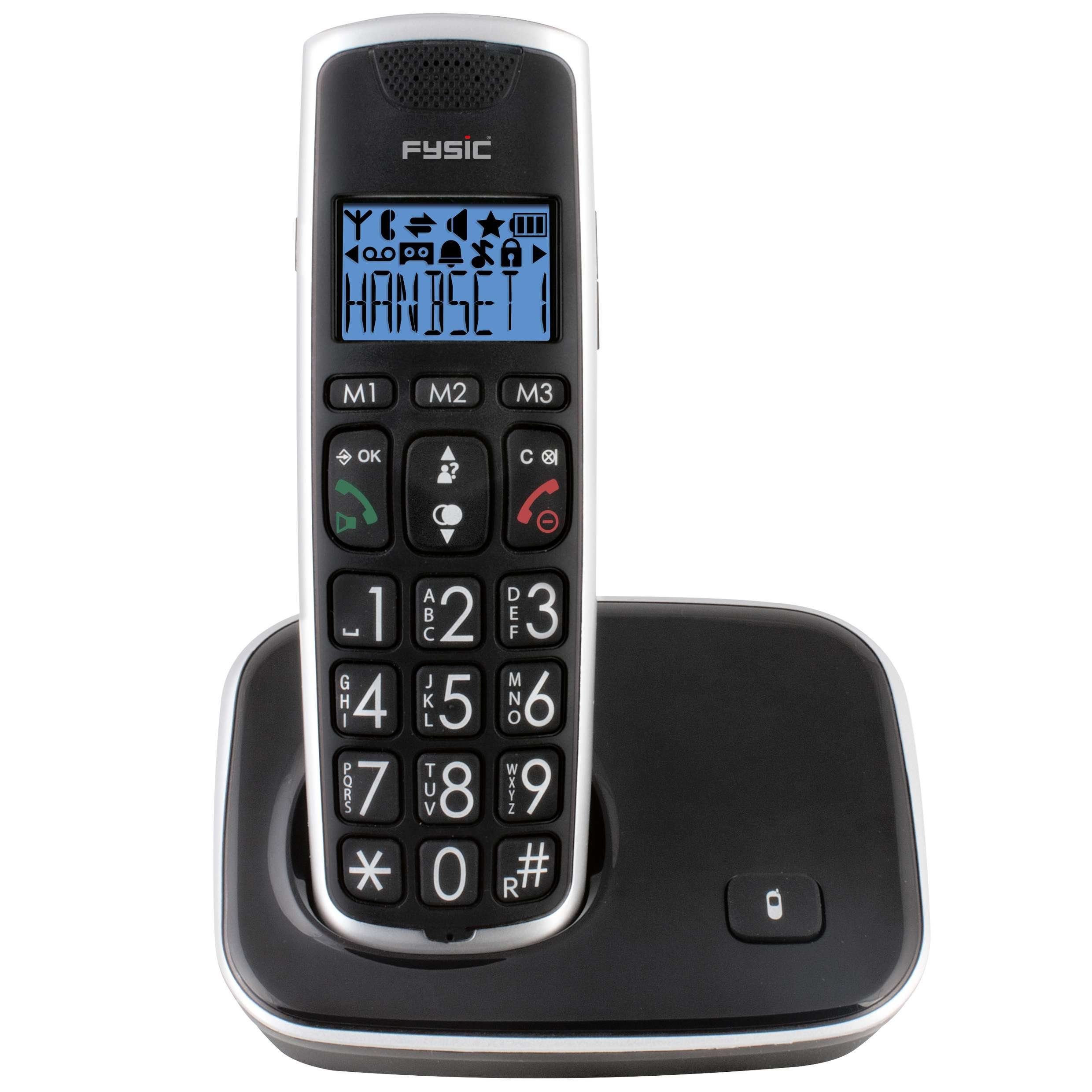 Fysic FX-6020 Schnurloses DECT-Telefon (Mobilteile: 2, Hörgerätkompatibel, große Tasten, großes Display)