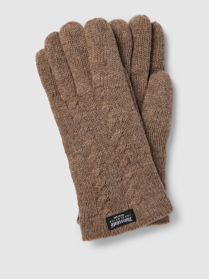 Handschuhe mit Label-Detail in mittelbraun