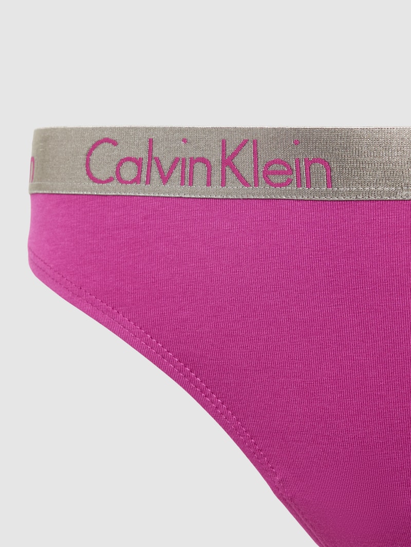 String mit elastischem Logo-Bund in fuchsia