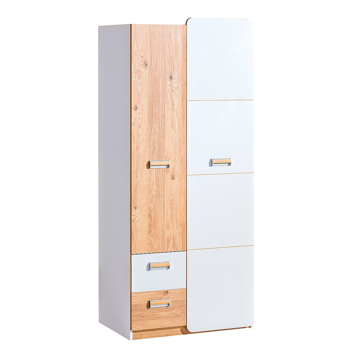 Jugendzimmer Set Lorento 6 teilig Komplett Set in Eiche und Weiß
