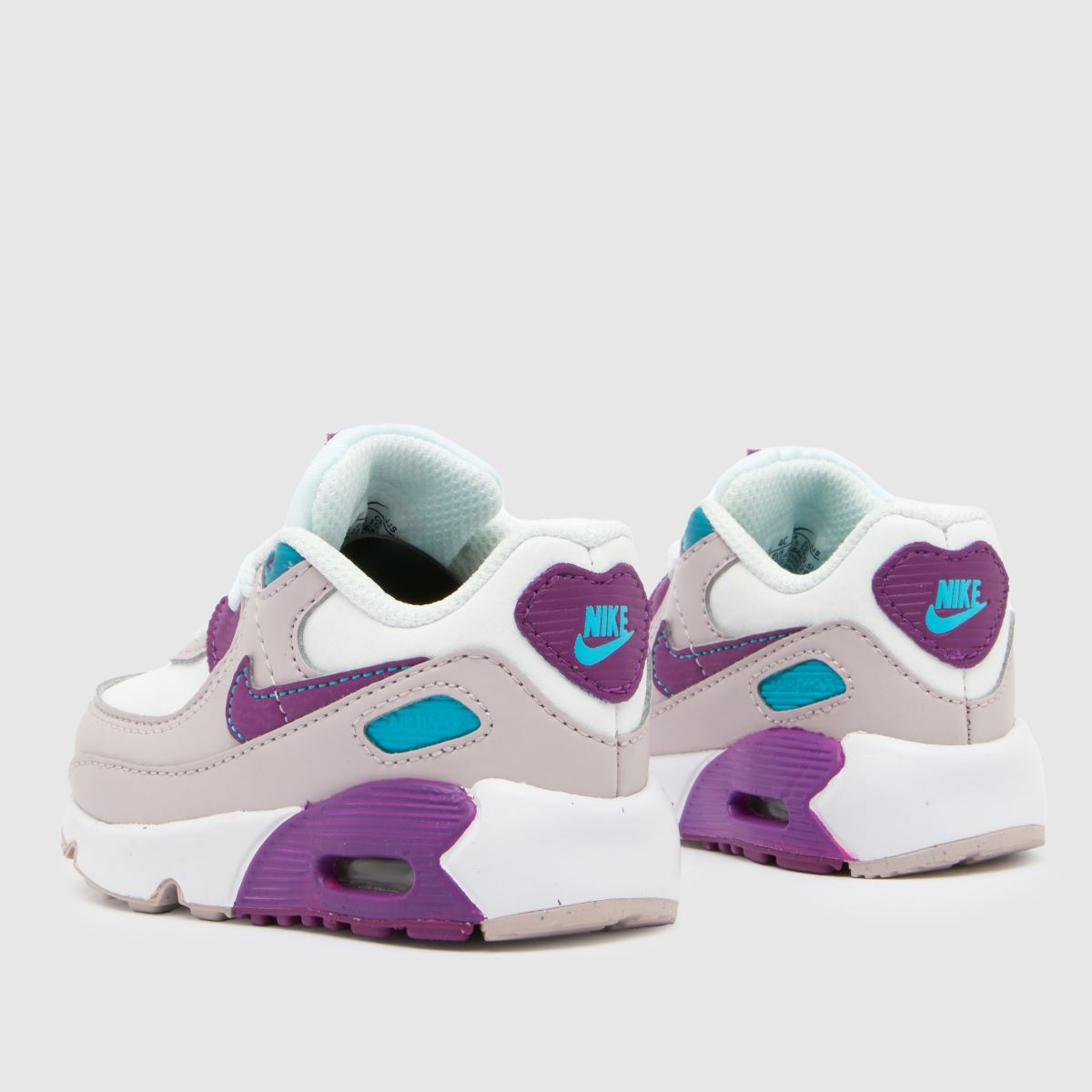 Nike fehér és lila Air Max 90 kisgyermek cipők