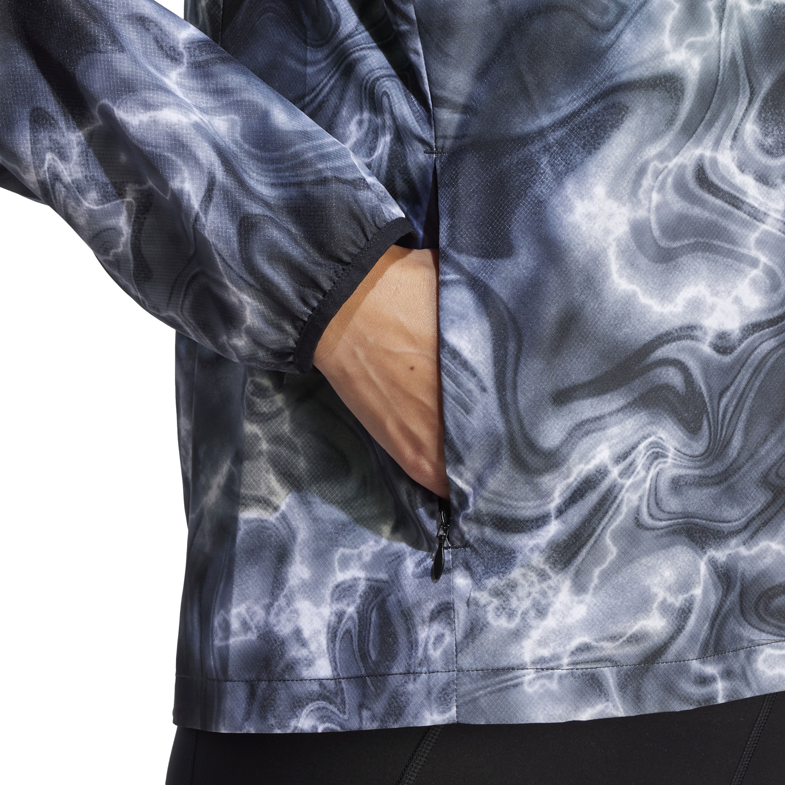 Own The Run AOP Laufjacke Damen - Schwarz, Mehrfarbig