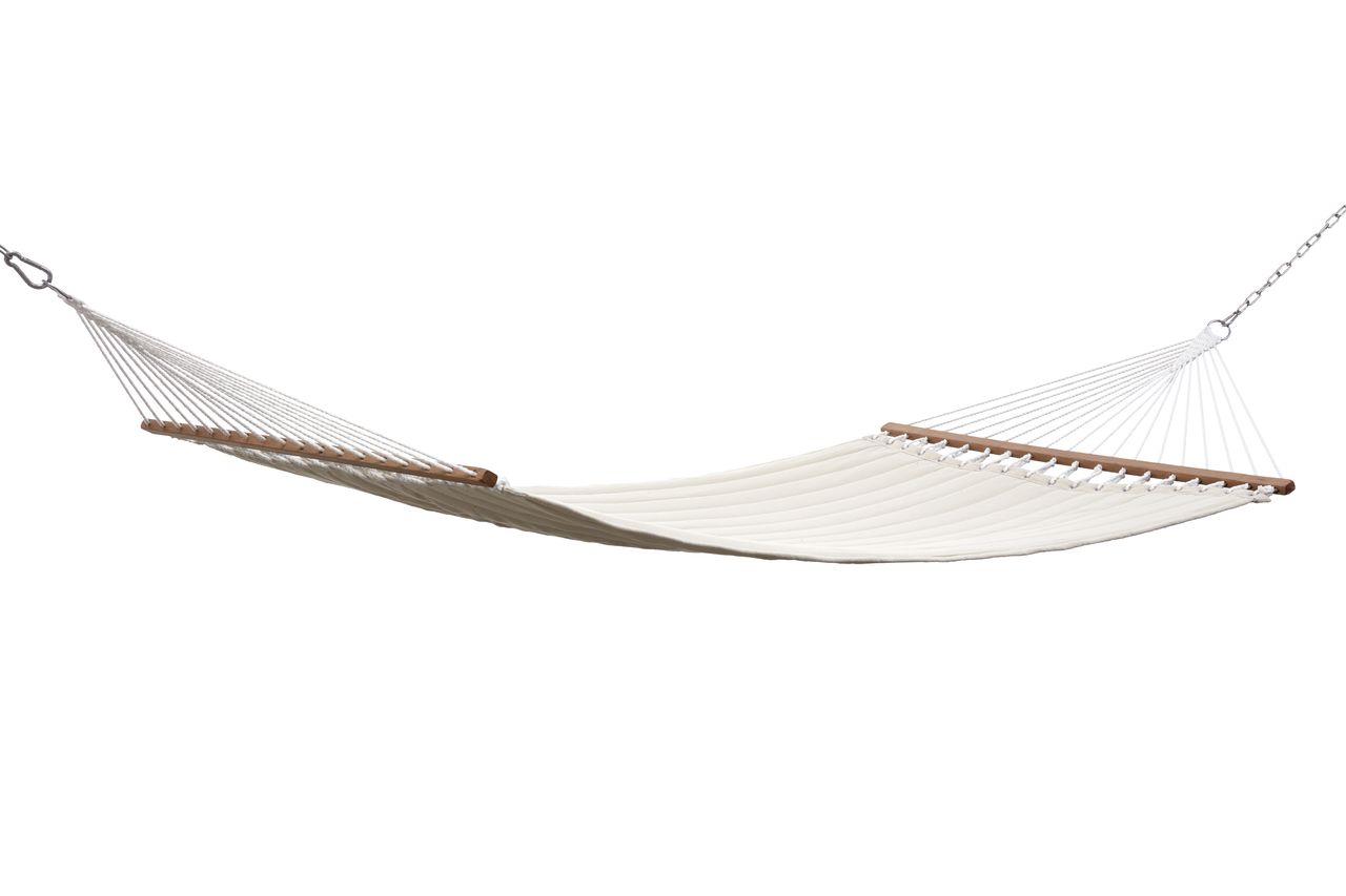Grasekamp Stabhängematte 200 x 140 cm gepolstert Beige Hängematte Hammock Mehrpersonen 160 Kg
