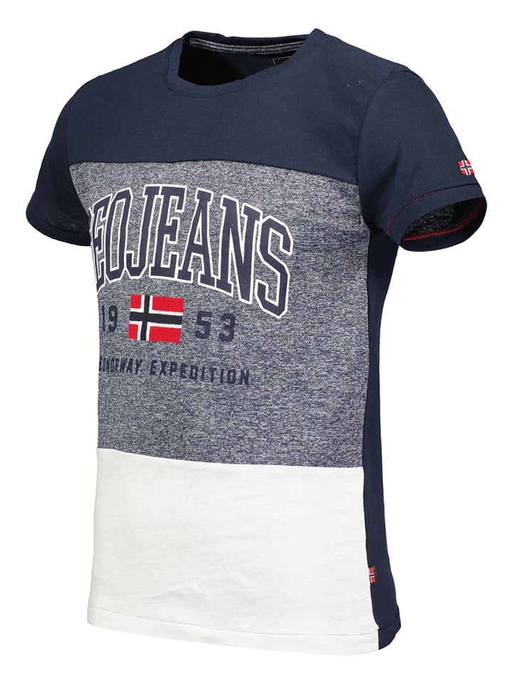 Geographical Norway Shirt in Dunkelblau/ Grau günstig kaufen
