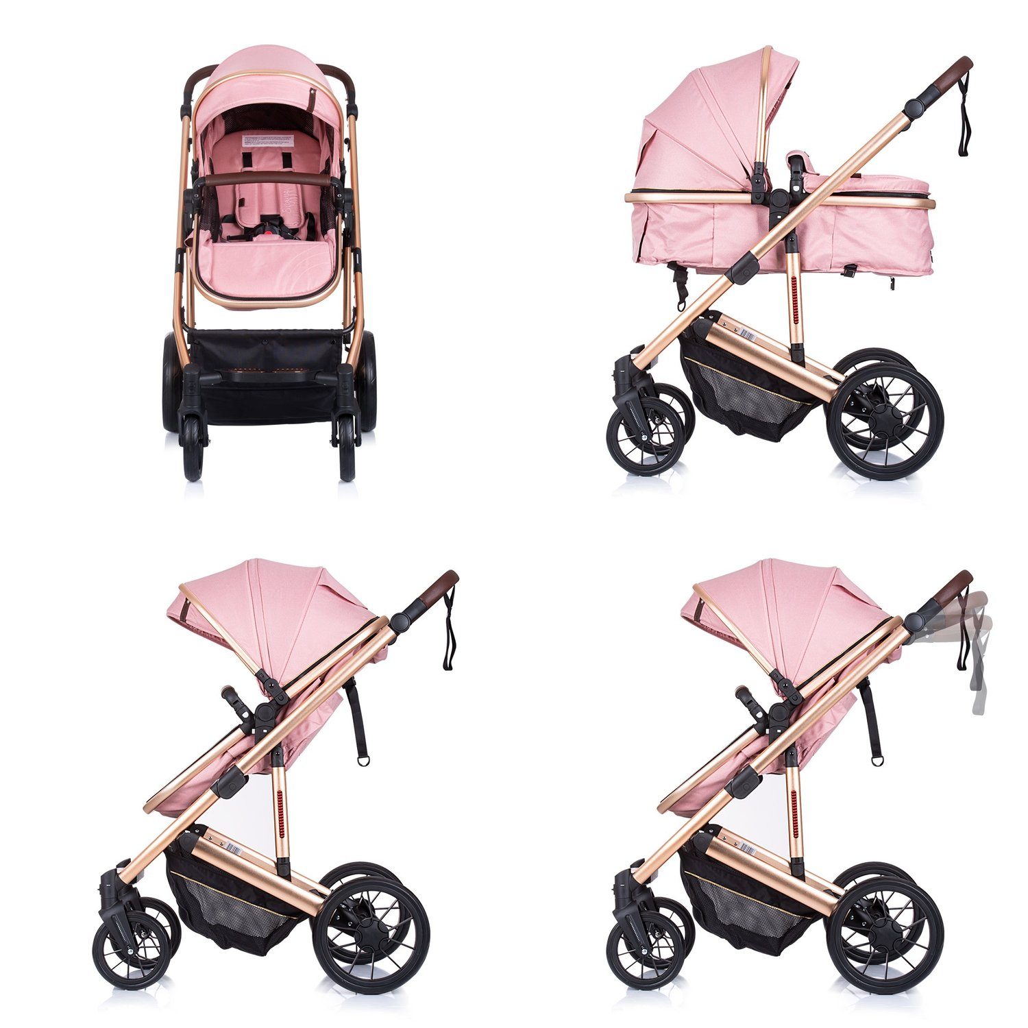 Chipolino Kombi-Kinderwagen Kombikinderwagen 2 in 1 Enigma, Sitz umbaubar, Wickeltasche, bis 22 kg